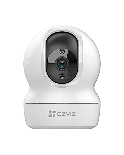 EZVIZ Telecamera Wi-Fi Interno 2K, Videocamera Sorveglianza 3MP per animali e bambini, Motorizzata a 360°, Audio a due vie, Funziona Alexa, Avvisi movimento, Visione notturna, Modello CP1