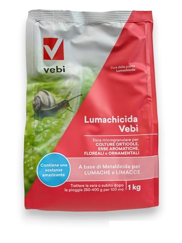 LUMACHICIDA VEBI PFnPE, elimina limacce, lumache, chiocciole e gasteropodi (METACINQUE) da 1 kg