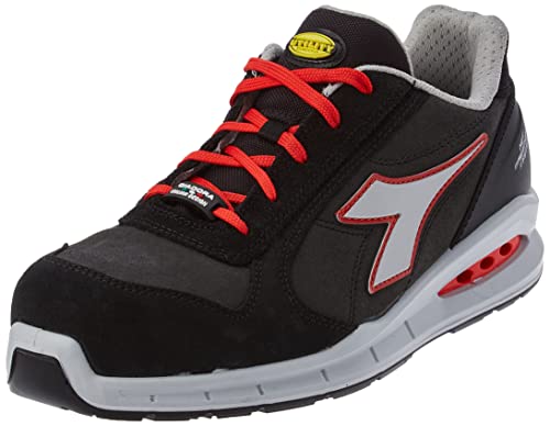 Diadora Run Net Airbox Low S3 SRC, Scarpe da Ginnastica Uomo, C9034 Asfalto Argento Rosso, 42 EU