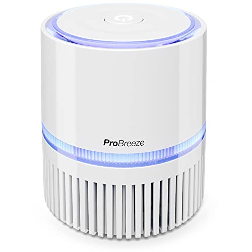 Pro Breeze Piccolo Purificatore D’Aria con Filtro True HEPA, Purificatore D’Aria Personale con Luce Notturna, per Casa e Ufficio. Ideale per Allergie e Polline, Presa USB e di Corrente