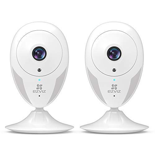 EZVIZ Telecamera da Interno Wi-Fi IP Camera 1080P Grandangolare Visione Notturna Avviso Movimento Audio ad Due Vie Grandangolare App Mobile Compatibile con Alexa Confezione Formato Famiglia da 2