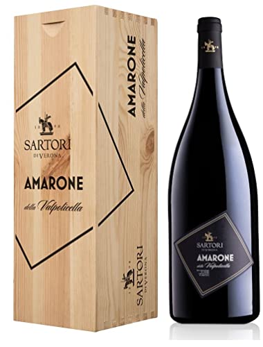 Casa Vinicola Sartori, Amarone della Valpolicella D.O.C.G Magnum, Rosso, 2020, Veneto Confezione Regalo, 1500ml Cassa Legno