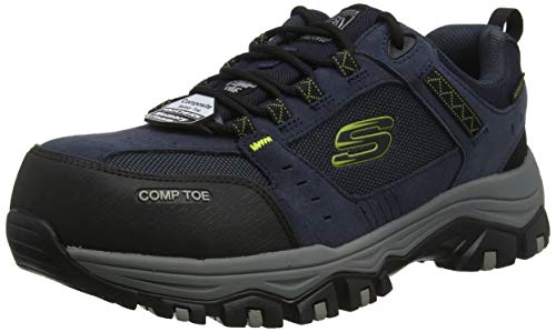 Skechers Greetah, Sneaker Uomo, Blu Navy Suede Leather W Textile Nvbk, 42.5 EU