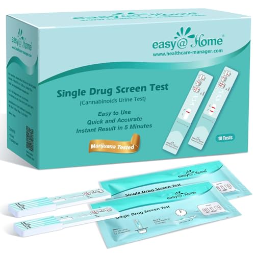 Easy@Home Test Antidroga a Pannello Singolo per il Rilevamento della Marijuana (thc) nelle Urine - #EDTH-114 (10 Pack)