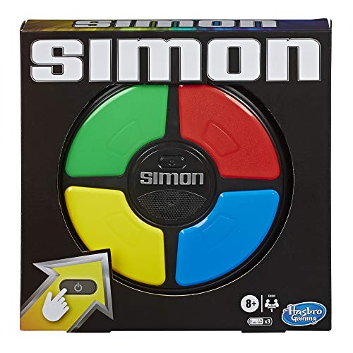 Hasbro Gaming Simon, Gioco di Memoria Interattivo, Giocattolo Portatile con Luci e Suoni, da Giocare con Famiglia, Amici o da Soli, Ripeti Le Sequenze e Batti Il Record, 8+ Anni