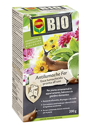 COMPO BIO Antilumache Fer PFnPO, Per Piante Floreali e Ornamentali in Appartamento, Balcone e Giardino Domestico, Consentito in Agricoltura Biologica, 200 g