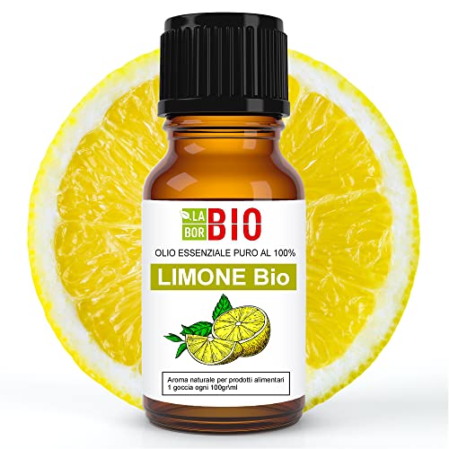 Limone di Sicilia Bio Olio essenziale 100% Puro 30 ml - Uso interno Terapeutico Alimentare Diffusori Aromaterapia Cosmetica Cucina - Laborbio